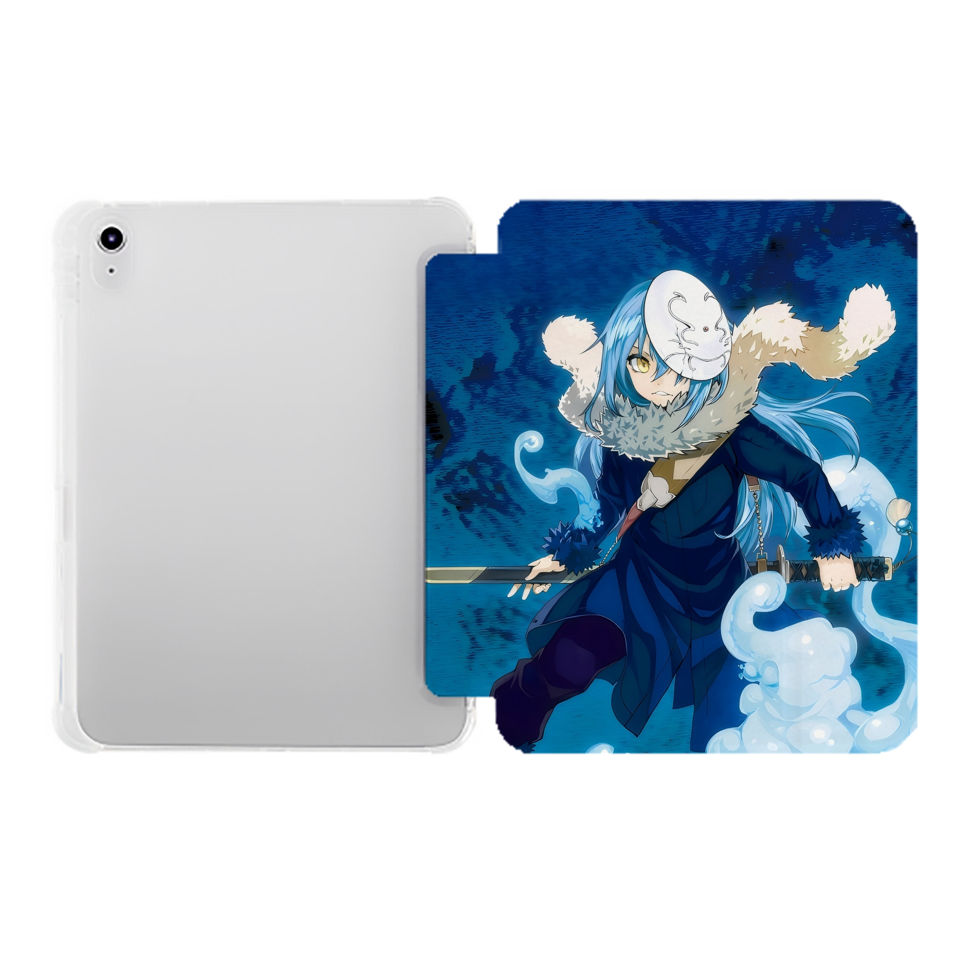 （画像用） 転スラ Regarding Reincarnated to Slime IPad ケース ペン収納付き 三つ折りスタンド PUレザー×シリコン 対応機種9.5/10.5/10.9インチ